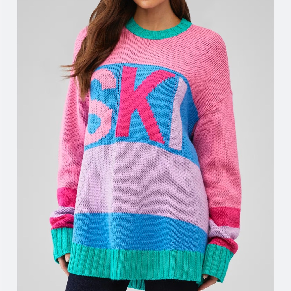 Show Me Your MuMu Pink and Blue Ski Sweater